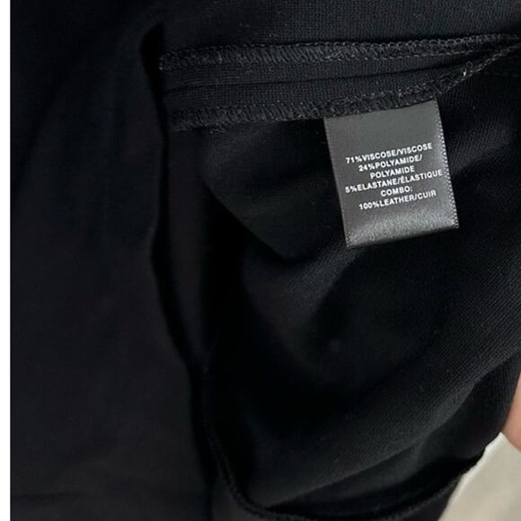 Lafayette 148 New York Overlook Black Leather Trim Dress Career Business size 4 - Picture 6 of 6